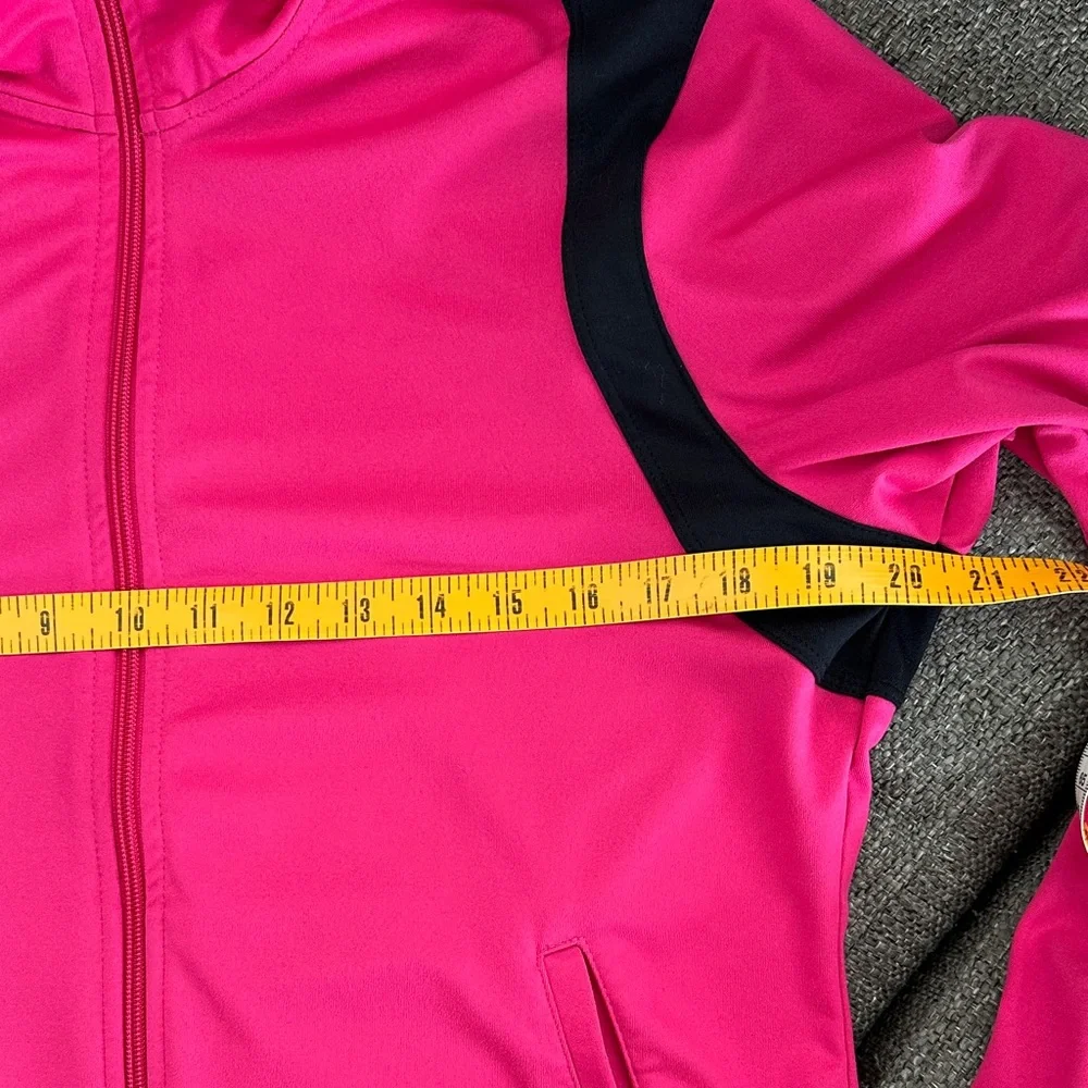 C9 by Champion Hot Pink Full Zip Track Jacket Thumbholes Black Trim Large L